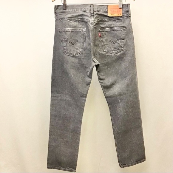 Levi’s 30x30 Tag 501 Men’s Gray Measured 31x29.5 Button Fly 100% Cotton Jeans - Picture 8 of 12
